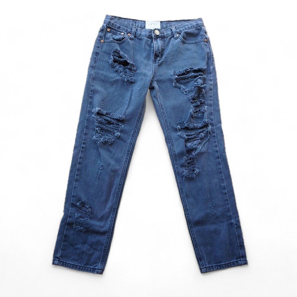 One Teaspoon Distressed Straight‎ Leg Medium Wash Jeans Women's 26